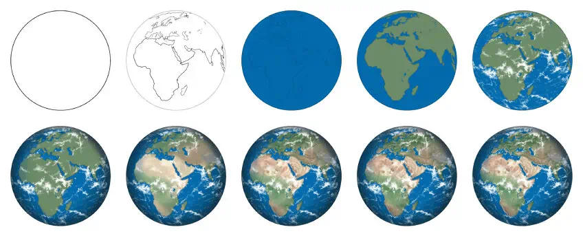 Earth Drawing Step by Step
