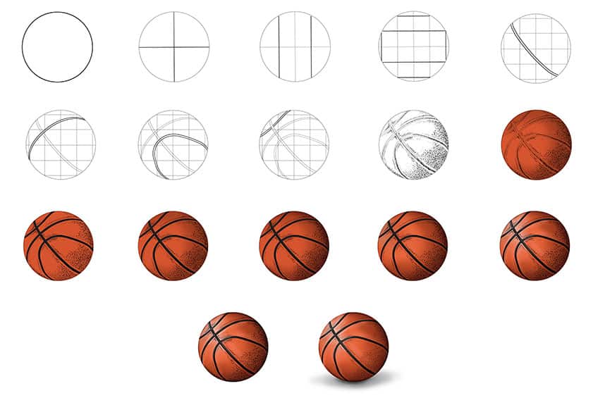 Draw a Basketball in 17 Steps