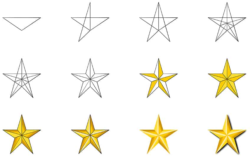 Draw a Star in 12 Steps