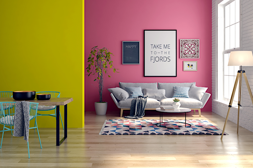 Pink and Yellow Interior