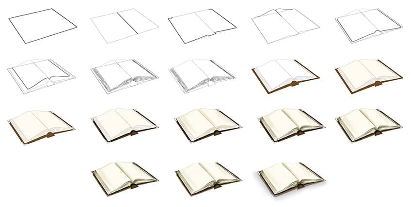Steps for Drawing a Book
