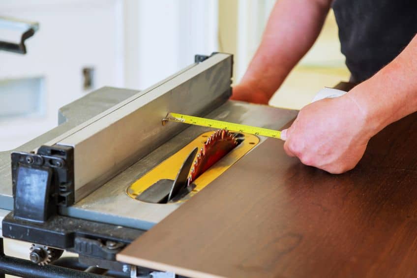 Using Guide on Table Saw